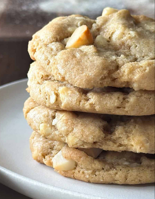 White Chocolate & Macademia Sourdough Cookies